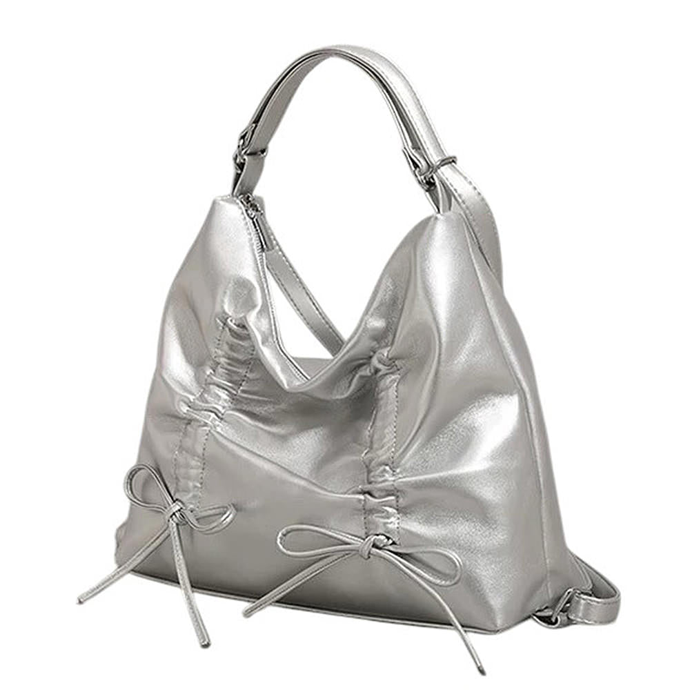 Coquette Ruched Bow Shoulder Bag