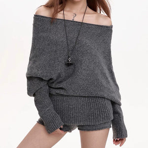 Cozy Days Off-Shoulder Loose Sweater