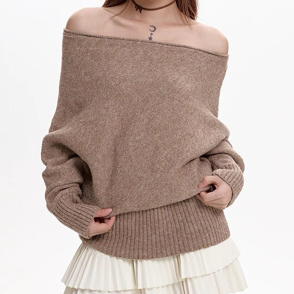 Cozy Days Off-Shoulder Loose Sweater