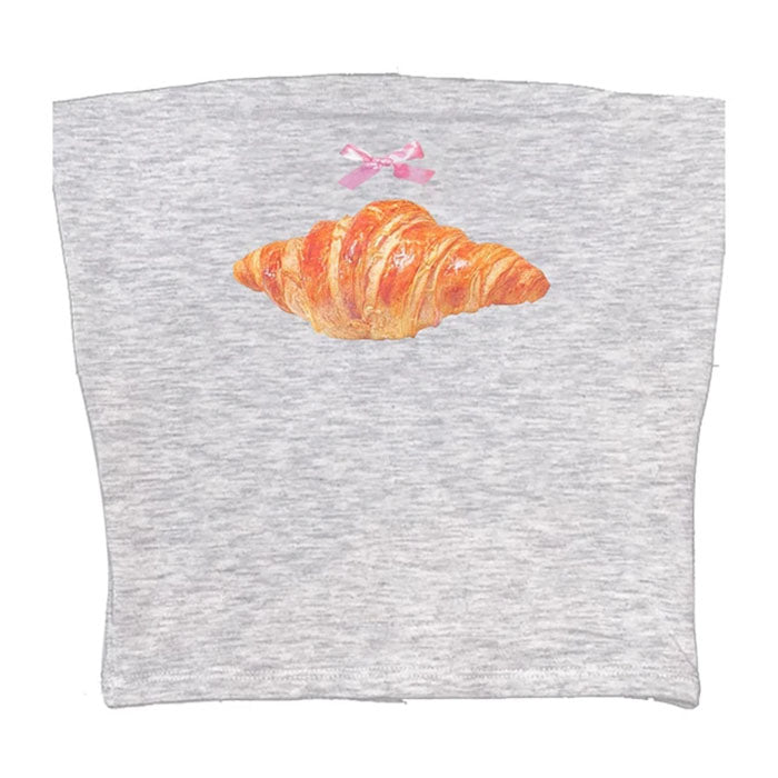 Croissant Print Tube Top