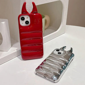 Devil Horns Puffer iPhone Case