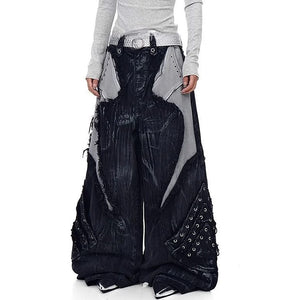 Model Behavior Distressed Wide-Leg Jeans