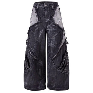 Model Behavior Distressed Wide-Leg Jeans