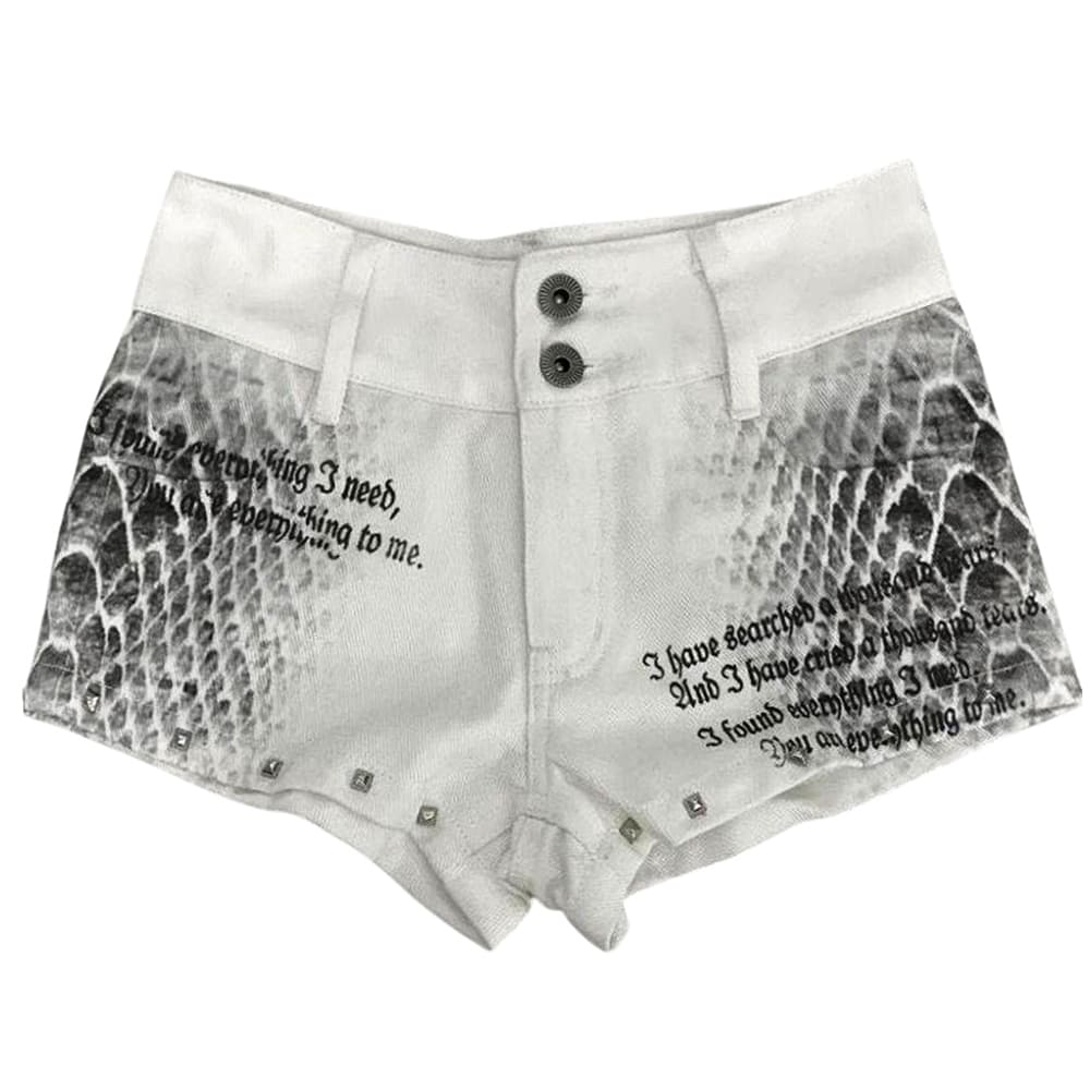 Emo Phase Denim Mini Shorts