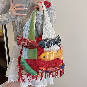 Fish Crochet Shoulder Bag