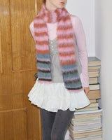 Frazzled English Woman Striped Scarf