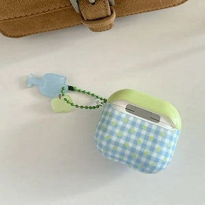 Green Apple Checkered AirPods Case
