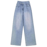 Heart Print Pocket Wide Leg Jeans