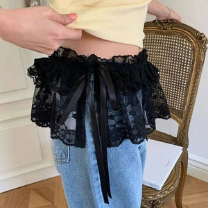 Lace Layered Mini Skirt Belt