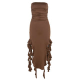 Pure Flirting Ruffle Split Dress