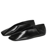 Minimalist Square-Toe Black Flats