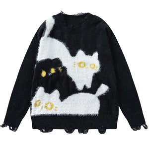 Naughty Cat Fuzzy Sweater