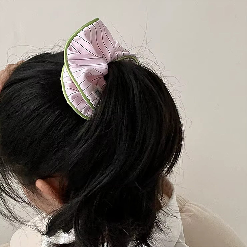 Pastel Stripe Pajama Style Scrunchies