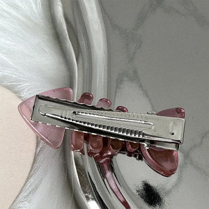 Pink Fish Bone Claw Clip