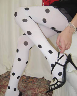 Missed Calls Polka Dot Tights