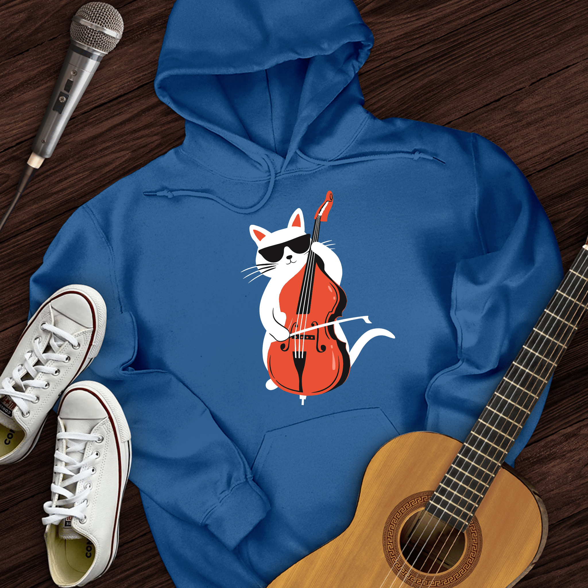 Cat Playing Cello Hoodie