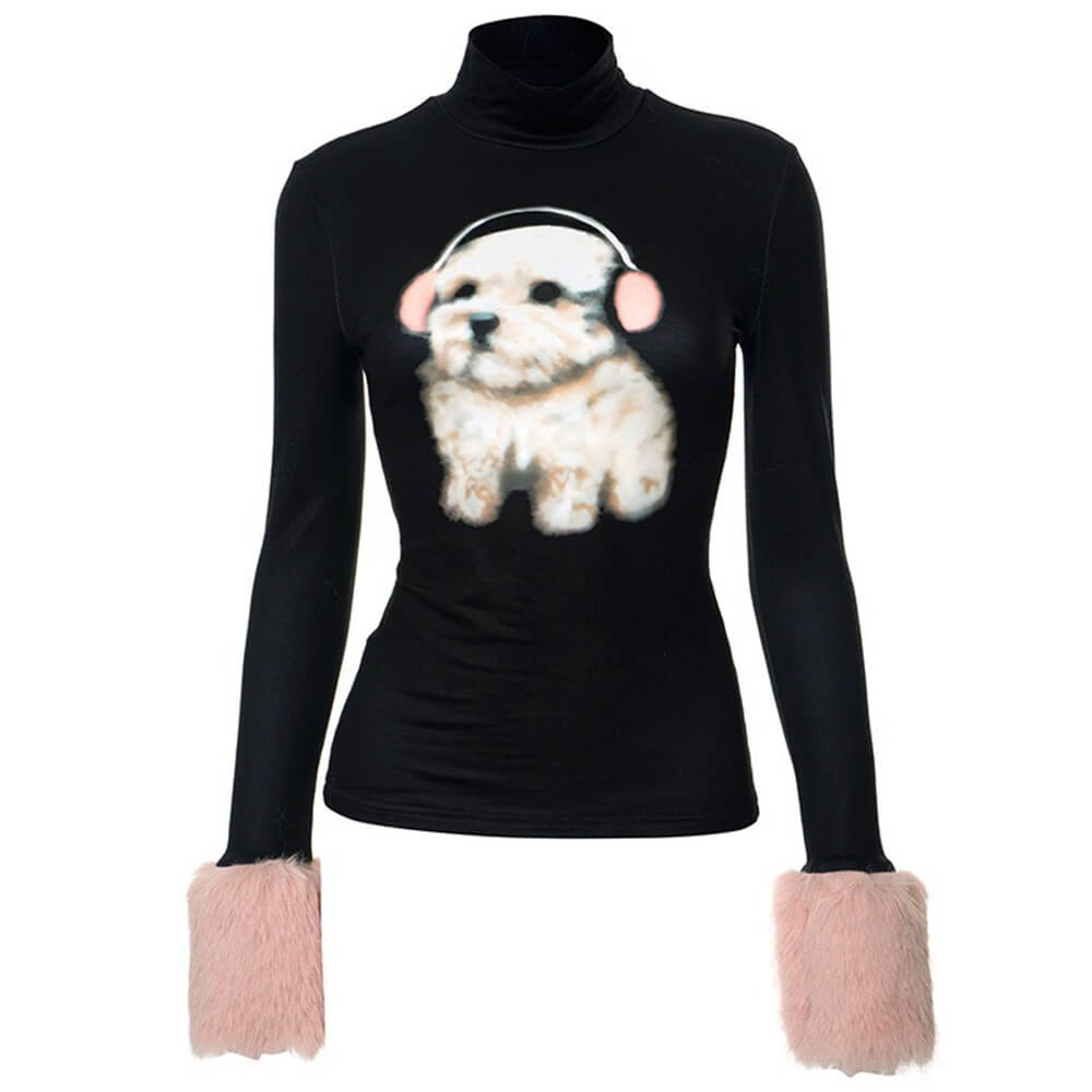 Puppy Turtleneck Jumper & Mini Skirt Co-Ord