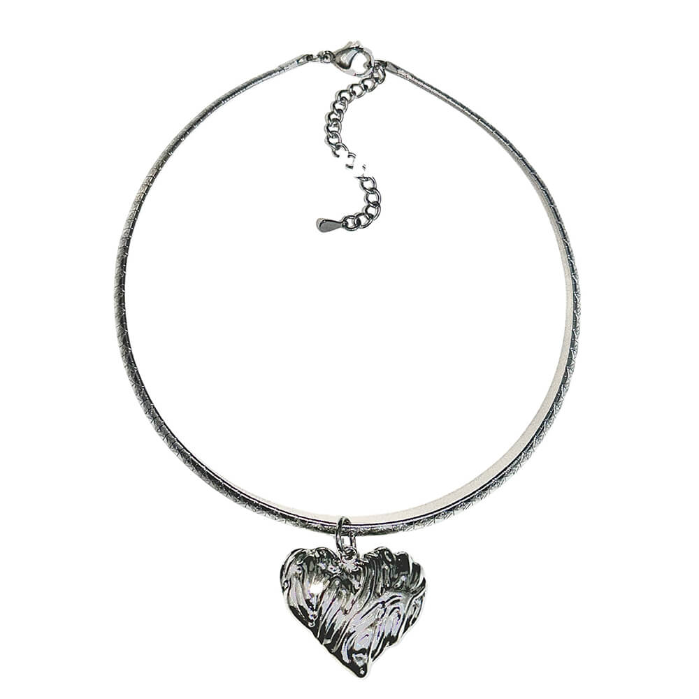 Silver Heart Coin Necklace