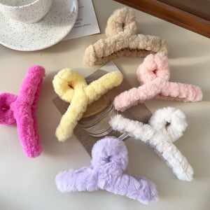 Soft Girl Plush Hair Claw