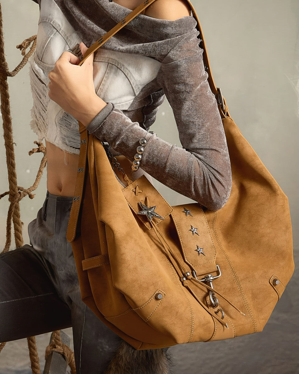 Star Detail Hobo Bag