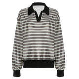 Vintage Stripe Polo Sweatshirt