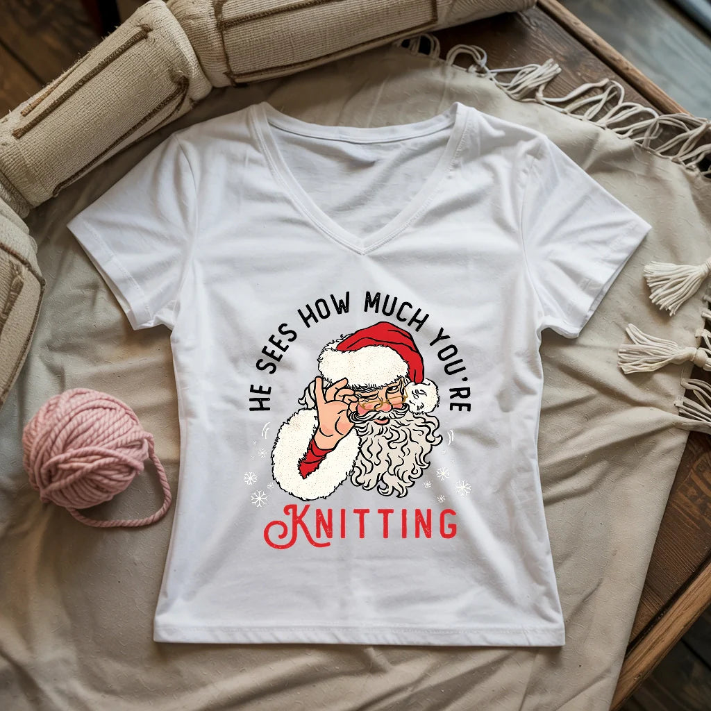 Don't Mess With Santa Lady V-neck