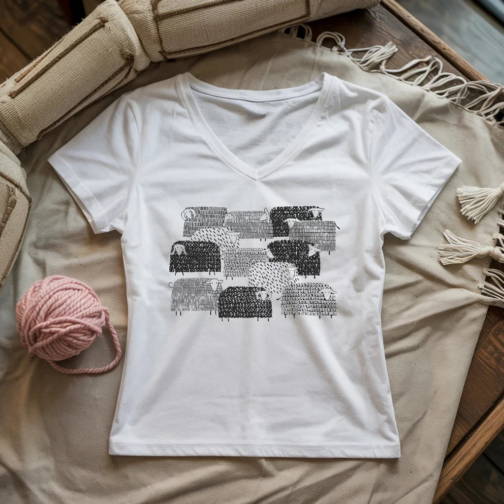 Sheep Happens Lady V-neck