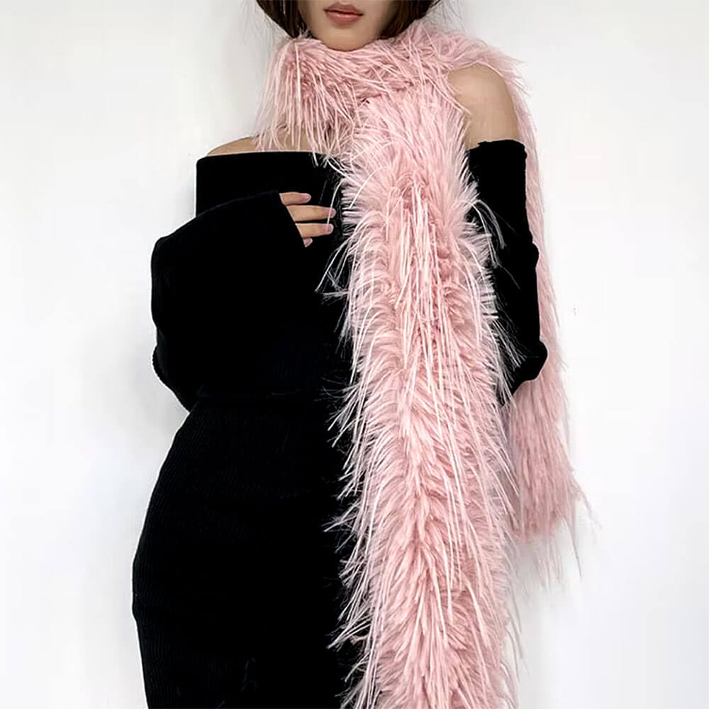 Y2K Faux Fur Long Fluffy Scarf